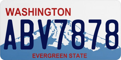 WA license plate ABV7878