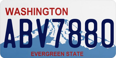 WA license plate ABV7880