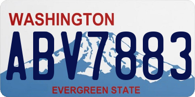 WA license plate ABV7883