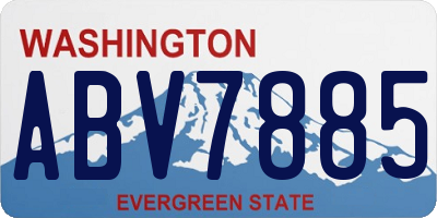 WA license plate ABV7885