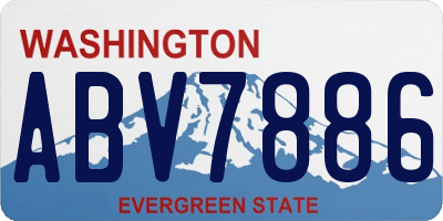 WA license plate ABV7886