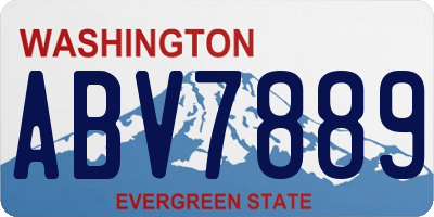 WA license plate ABV7889