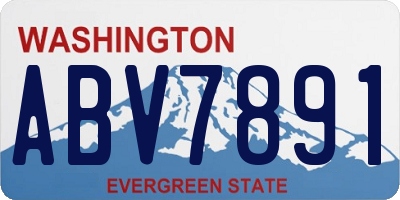 WA license plate ABV7891