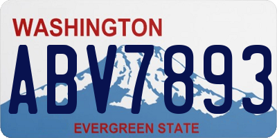 WA license plate ABV7893