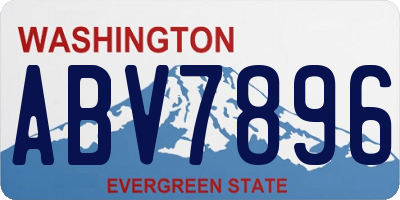 WA license plate ABV7896