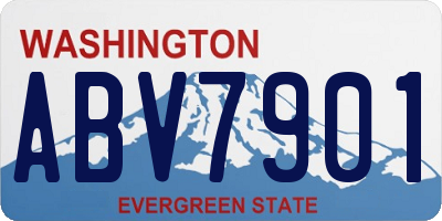 WA license plate ABV7901