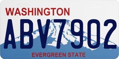 WA license plate ABV7902