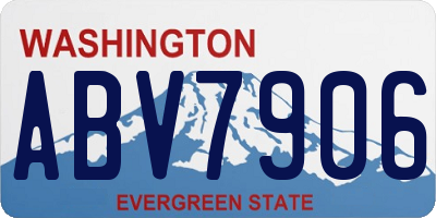 WA license plate ABV7906