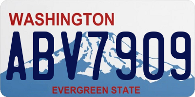 WA license plate ABV7909