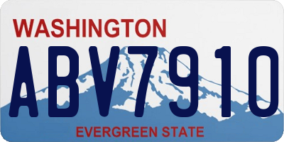 WA license plate ABV7910