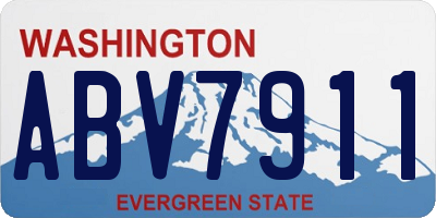 WA license plate ABV7911
