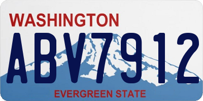 WA license plate ABV7912