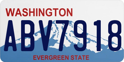 WA license plate ABV7918