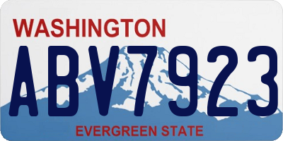 WA license plate ABV7923