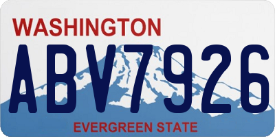 WA license plate ABV7926