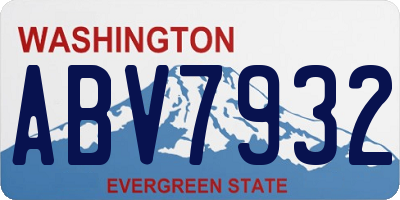 WA license plate ABV7932