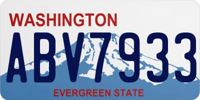 WA license plate ABV7933