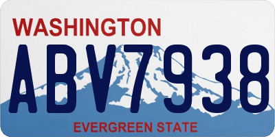 WA license plate ABV7938