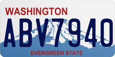WA license plate ABV7940