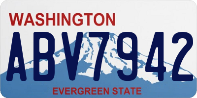 WA license plate ABV7942