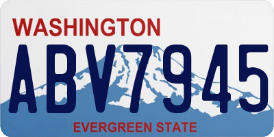 WA license plate ABV7945