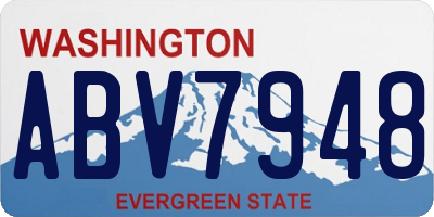 WA license plate ABV7948