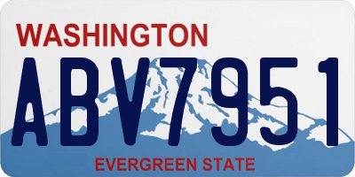 WA license plate ABV7951