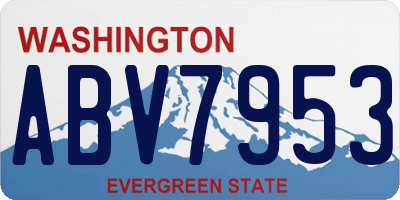 WA license plate ABV7953
