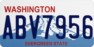WA license plate ABV7956