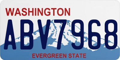 WA license plate ABV7968