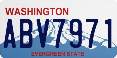 WA license plate ABV7971
