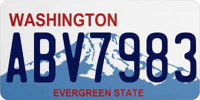 WA license plate ABV7983