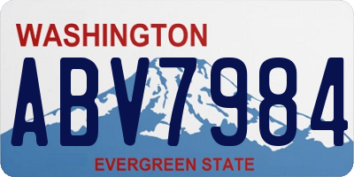 WA license plate ABV7984