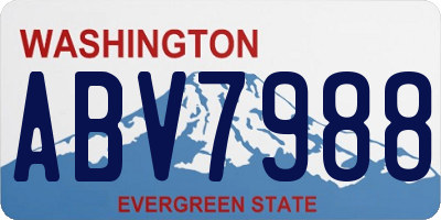 WA license plate ABV7988