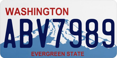 WA license plate ABV7989