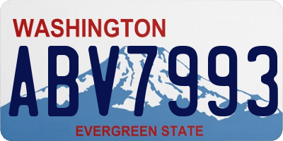 WA license plate ABV7993
