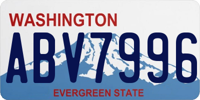 WA license plate ABV7996