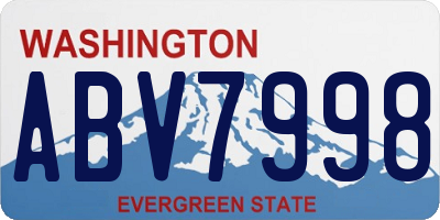 WA license plate ABV7998