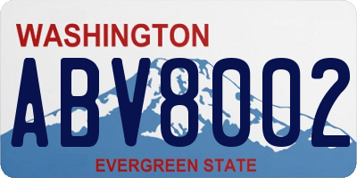 WA license plate ABV8002