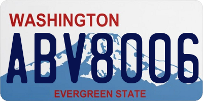 WA license plate ABV8006
