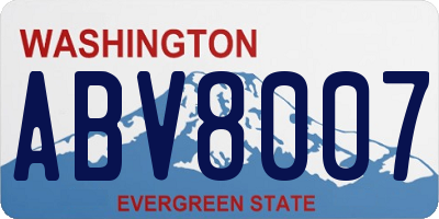 WA license plate ABV8007