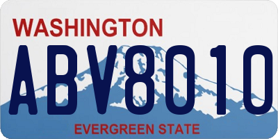 WA license plate ABV8010