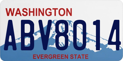 WA license plate ABV8014