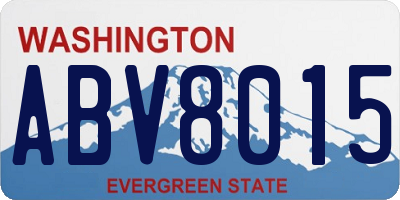 WA license plate ABV8015