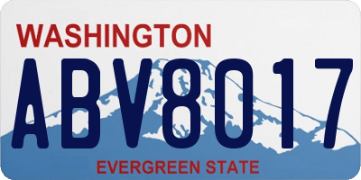 WA license plate ABV8017