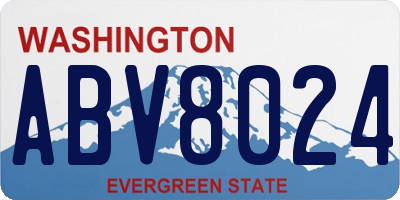 WA license plate ABV8024