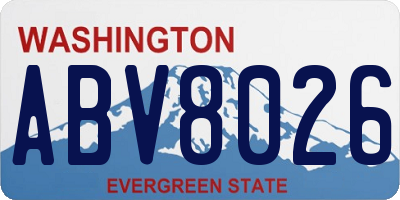WA license plate ABV8026