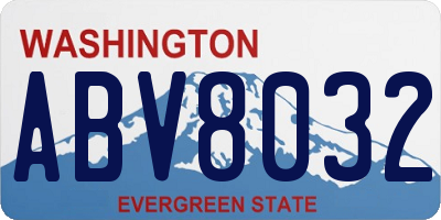 WA license plate ABV8032