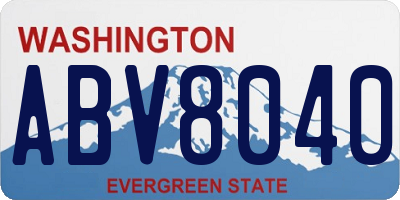 WA license plate ABV8040