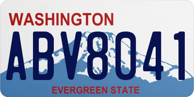 WA license plate ABV8041